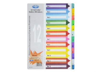 Bìa phân trang 12 số nhựa TM